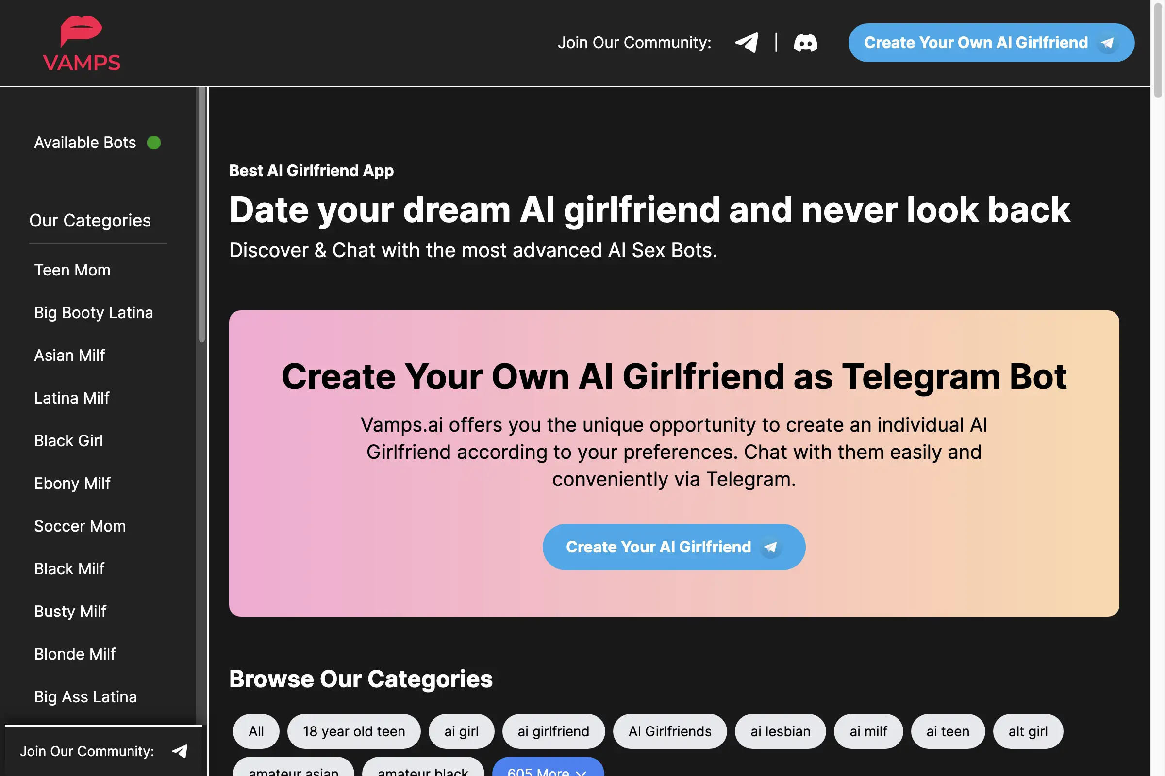 Vamps.ai: The Best AI Girlfriend App